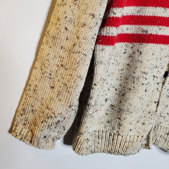 Vintage chunky knit patriotic flag oversized cardigan Sweater ***NO TAGS Med/Lar - Picture 9 of 9